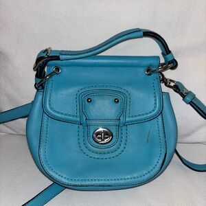 Coach Turquoise Leather Crossbody Bag